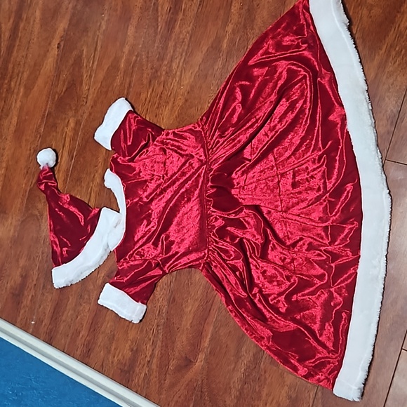 NWT Little Girls Medium Size 7/8 Santa's Dress With Santa Hat - Picture 8 of 10